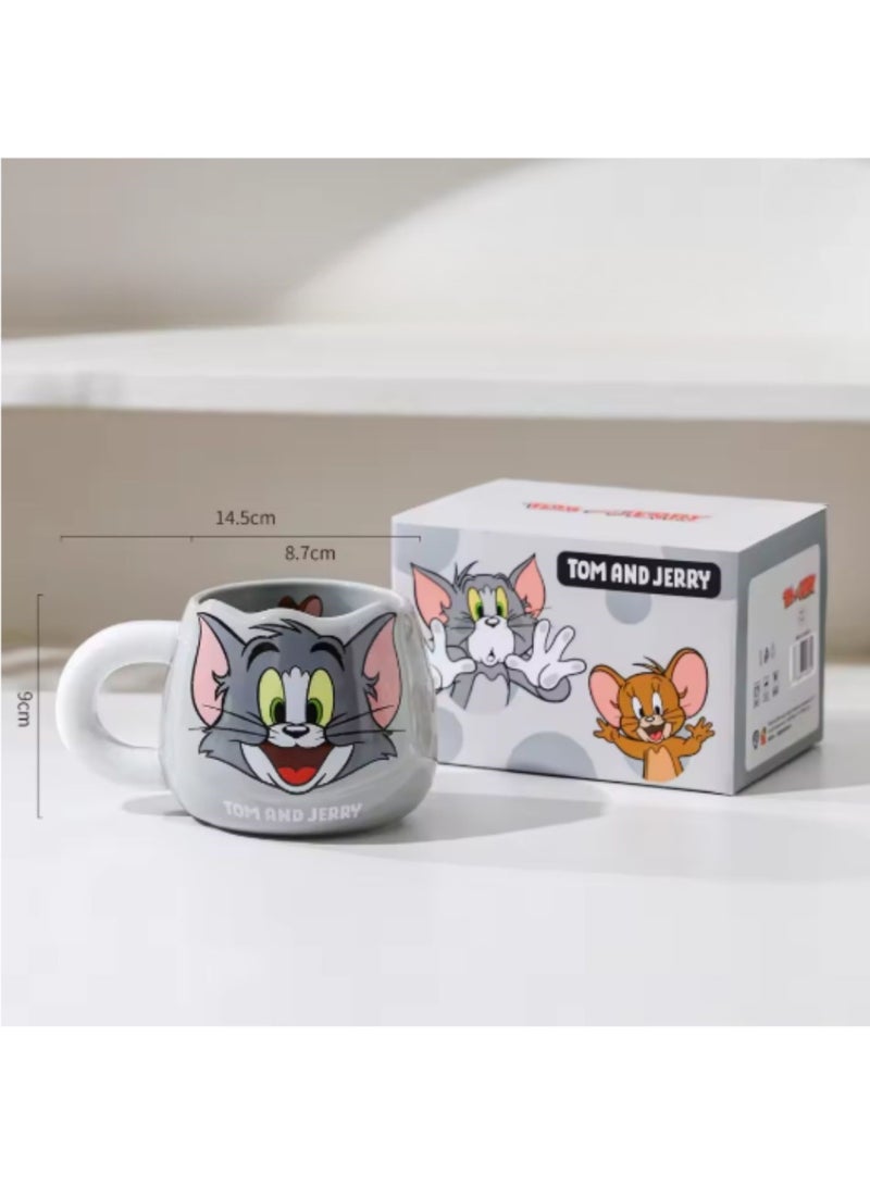 Warner Bros Tom & Jerry Ceramic Mug – 3D Character Design Coffee Cup 450ml with Gift Box | Cartoon Collectible for Kids & Adults | Cute Novelty Tea & Milk Mug (Tom) - Image 2