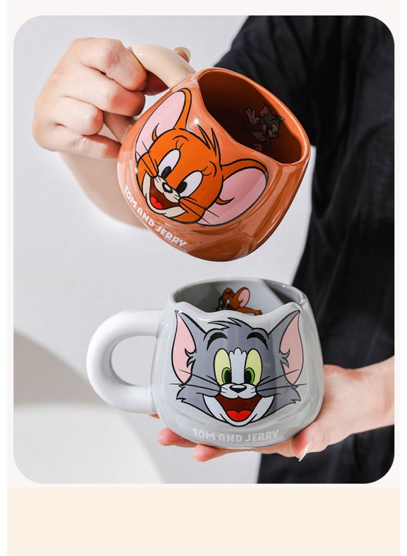 Warner Bros Tom & Jerry Ceramic Mug – 3D Character Design Coffee Cup 450ml with Gift Box | Cartoon Collectible for Kids & Adults | Cute Novelty Tea & Milk Mug (Tom) - Image 3