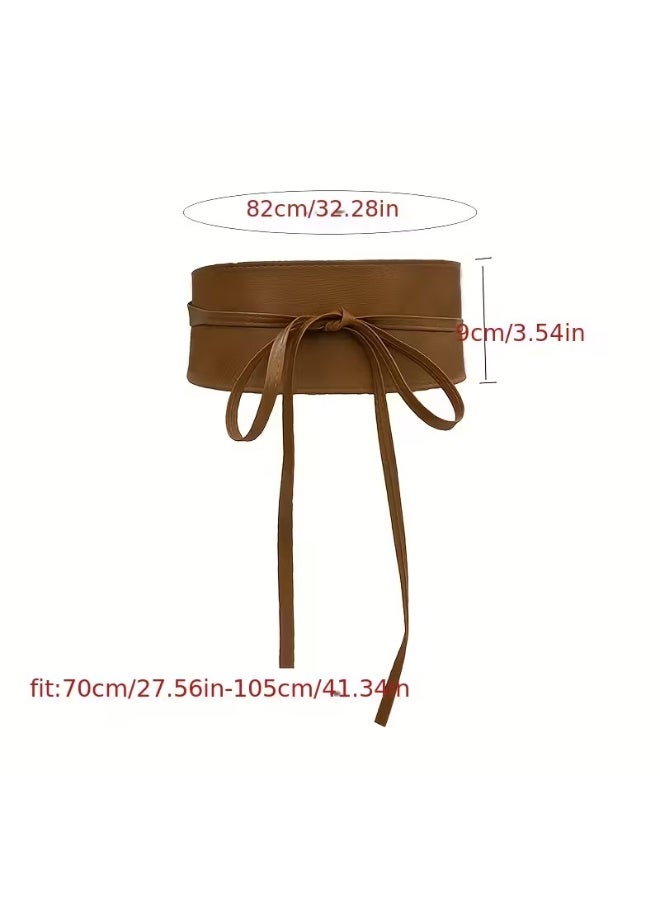 Goolsky 1pc Women'S Fashion Waist Belt, Wide Belt with Bowknot, Versatile Accessory for Dresses, Tops, Coats, Business & Casual Style, Non-Textile Material, No Feathers, for Daily, Weekend, Party, Night Out - Average Size - Image 4