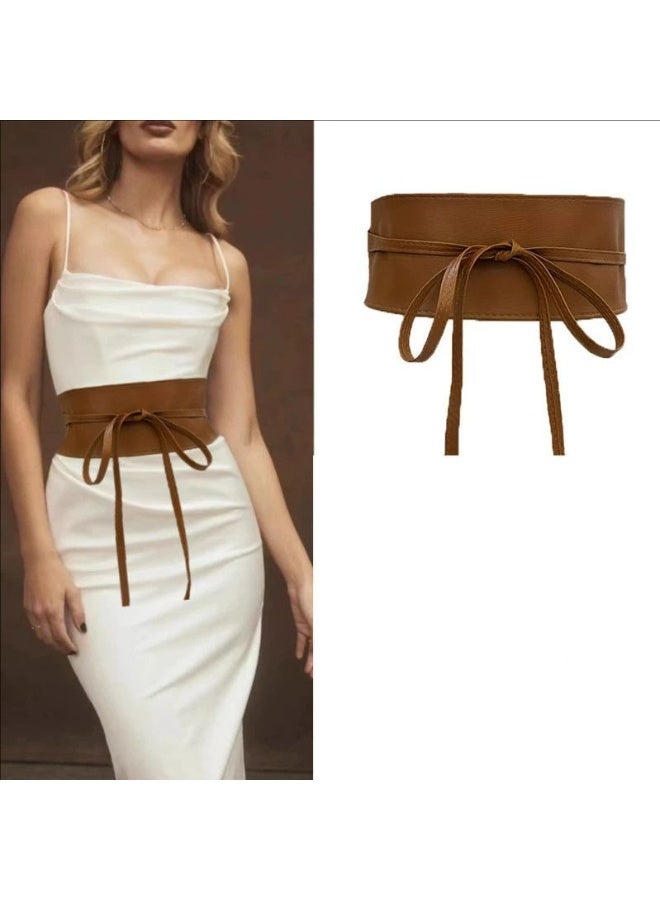 Goolsky 1pc Women'S Fashion Waist Belt, Wide Belt with Bowknot, Versatile Accessory for Dresses, Tops, Coats, Business & Casual Style, Non-Textile Material, No Feathers, for Daily, Weekend, Party, Night Out - Average Size - Image 1