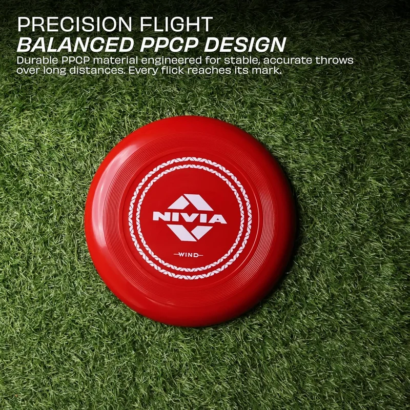 نيفيا Nivia Frisbee for Outdoor Sports Games - Large Bright Red Throwing Disc for Kids, Adults, and Dogs