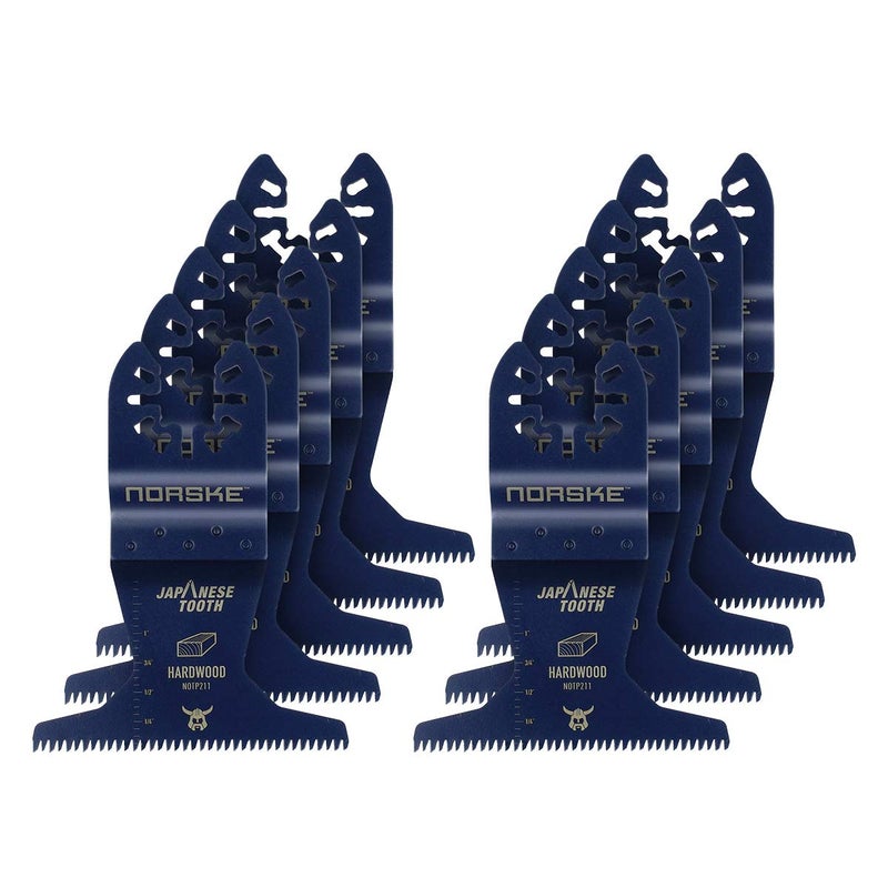 Norske Tools NOTP279 2 3/4 inch Flush Cut Japanese Tooth Bi-Metal Oscillating Multi Tool Accessory Blade Universal Fit for Hardwood (10pc Pack) | Oscillating Saw Blades - Image 1