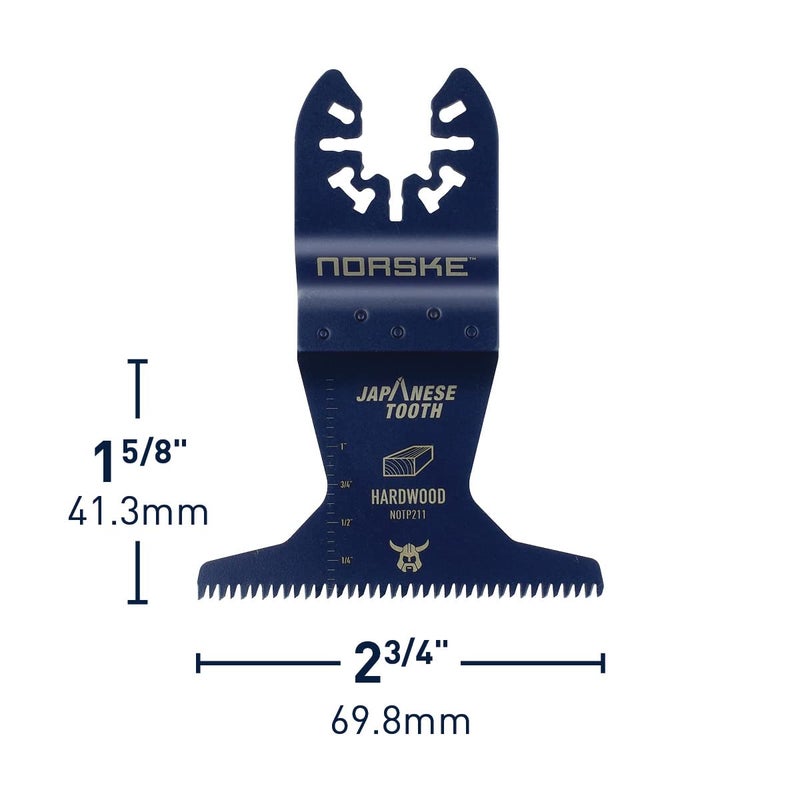 Norske Tools NOTP279 2 3/4 inch Flush Cut Japanese Tooth Bi-Metal Oscillating Multi Tool Accessory Blade Universal Fit for Hardwood (10pc Pack) | Oscillating Saw Blades - Image 2