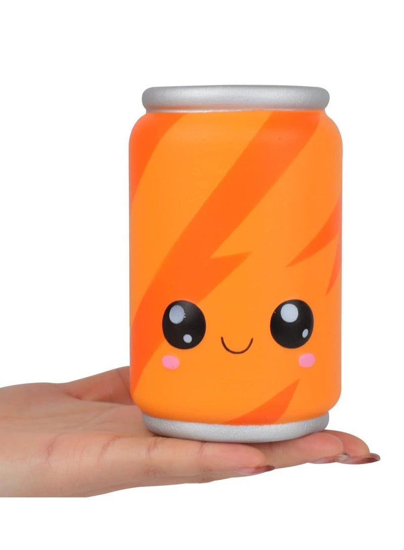 4.9 Inch Squishies, Slow Rising Stress Relief Toy in Orange Can Design for Kids and Adults - Image 1
