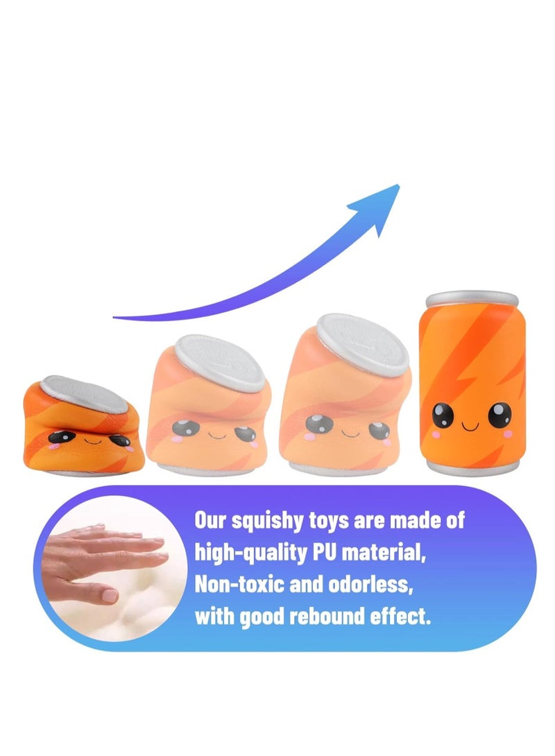 4.9 Inch Squishies, Slow Rising Stress Relief Toy in Orange Can Design for Kids and Adults - Image 3
