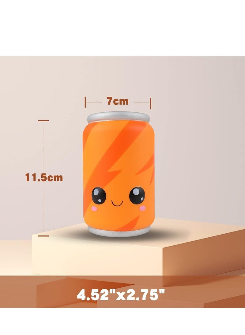 4.9 Inch Squishies, Slow Rising Stress Relief Toy in Orange Can Design for Kids and Adults - Image 2