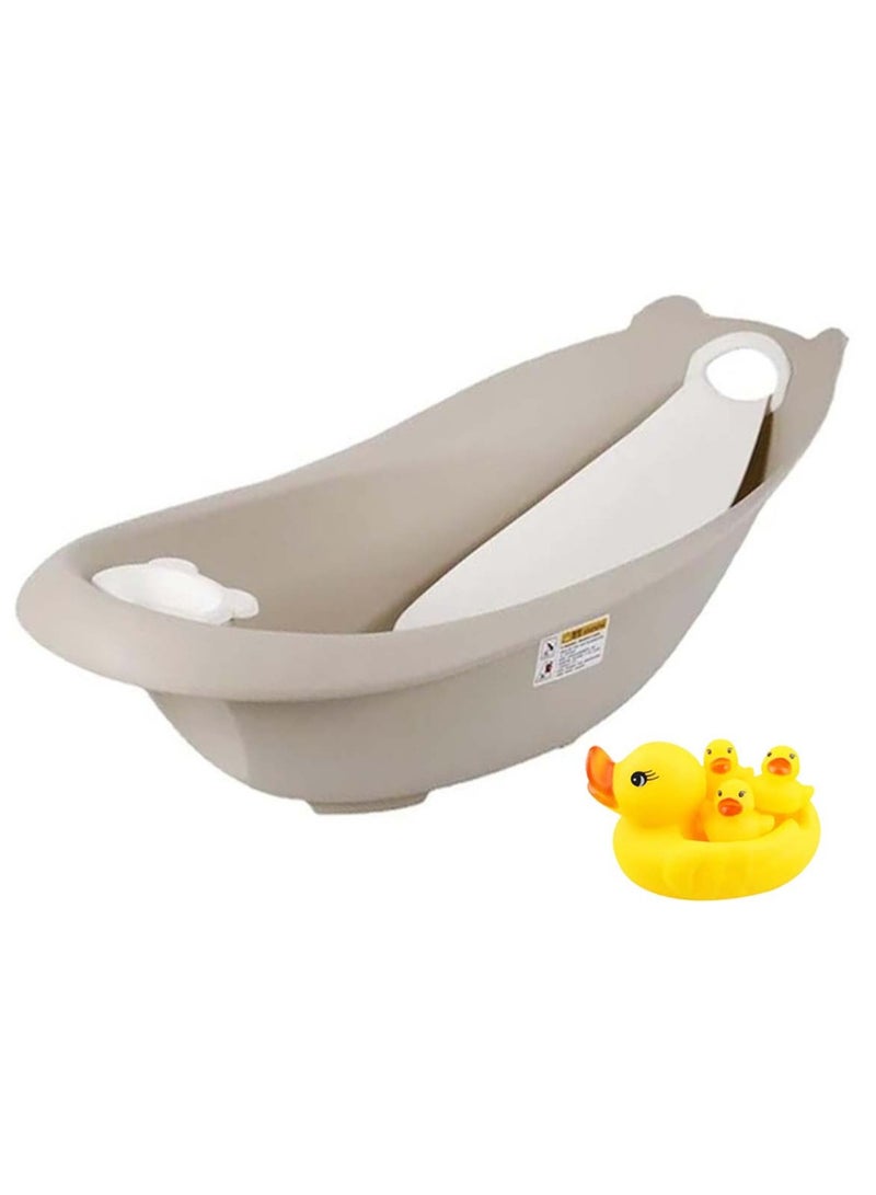 STAR BABiES Smart Sling 3-Stage Tub - Coffee With Free Rubber Duck Toy Pack Of 4 Yellow - Image 1