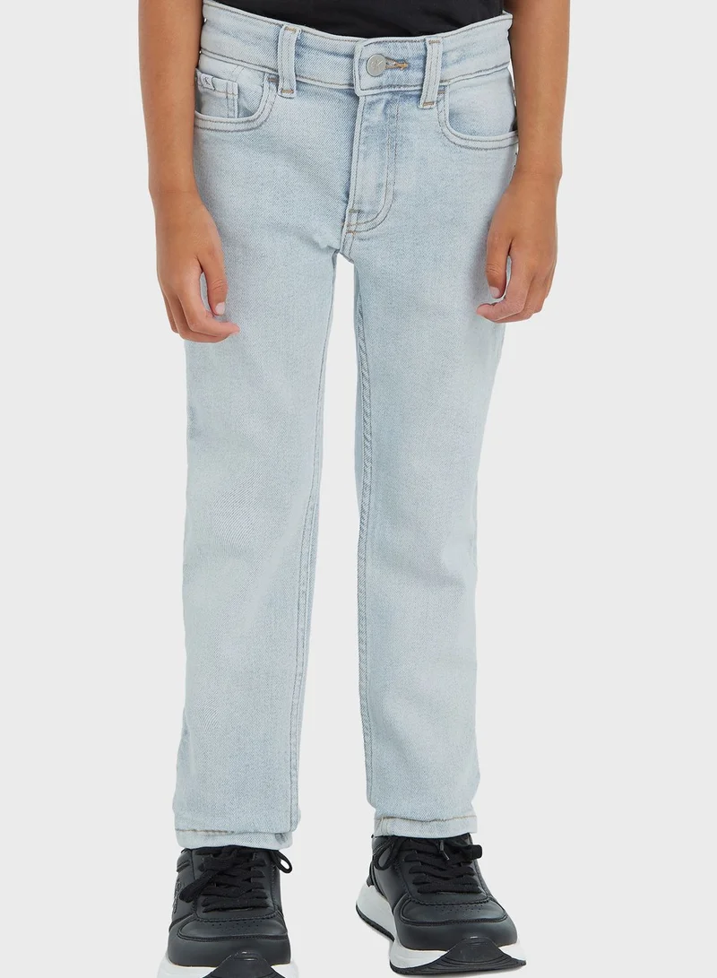 Calvin Klein Jeans Kids Light Wash Slim Fit Jeans