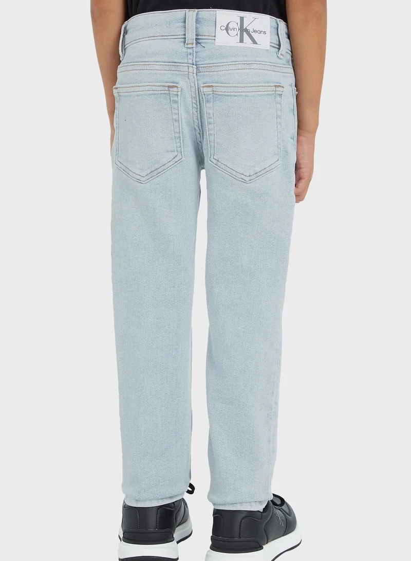 Calvin Klein Jeans Kids Light Wash Slim Fit Jeans