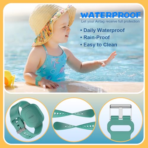 FGERWZ (2Pack) Silicone Bracelet for Tile Mate (2022/2024), Waterproof Protective Case for Tile Life360 Mate Tracker Hidden Tile Mate Holder for Child/Teen/Elderly (Dark Blue + Green) - Image 3
