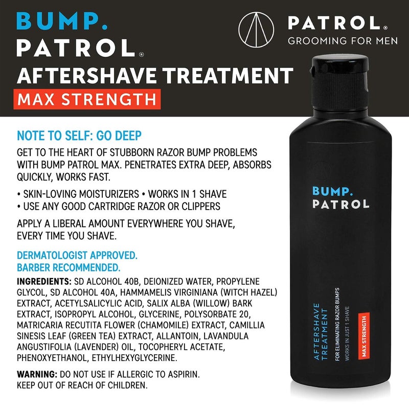 Bump Patrol Maximum Strength Aftershave Formula - After Shave Solution Eliminates Razor Bumps and Ingrown Hairs - 2 Ounces 4 Pack - Image 2