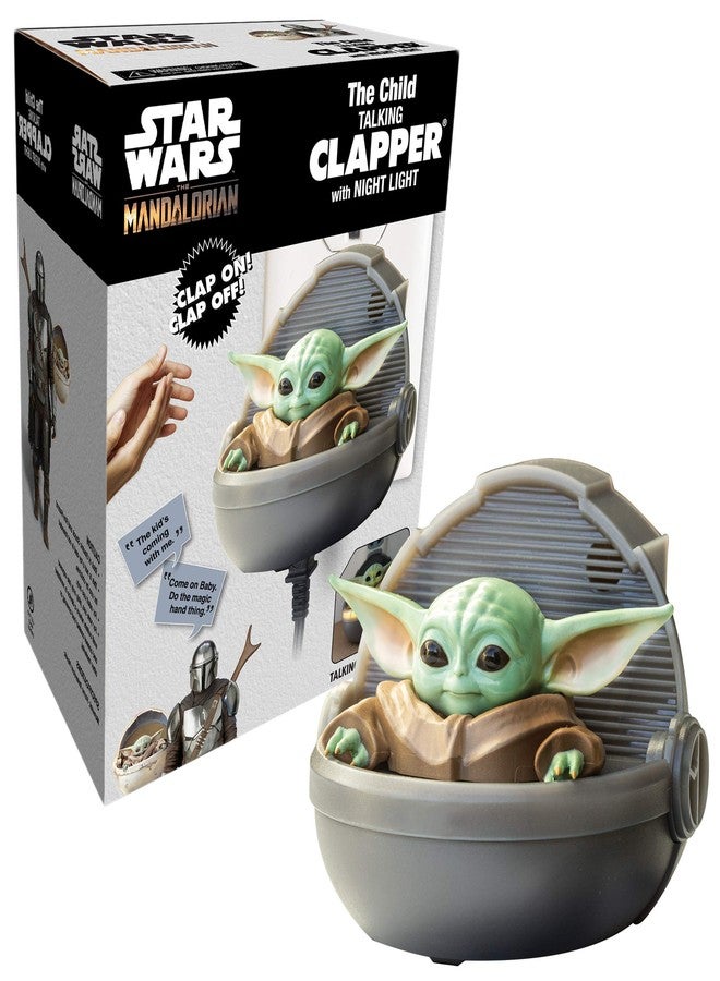 Clapper Star Wars - The Mandalorian - The Child aka Baby Yoda Talking Night Light by Joseph Enterprises, Wireless Sound Activated On/Off Light Switch, Clap Detection - Image 1