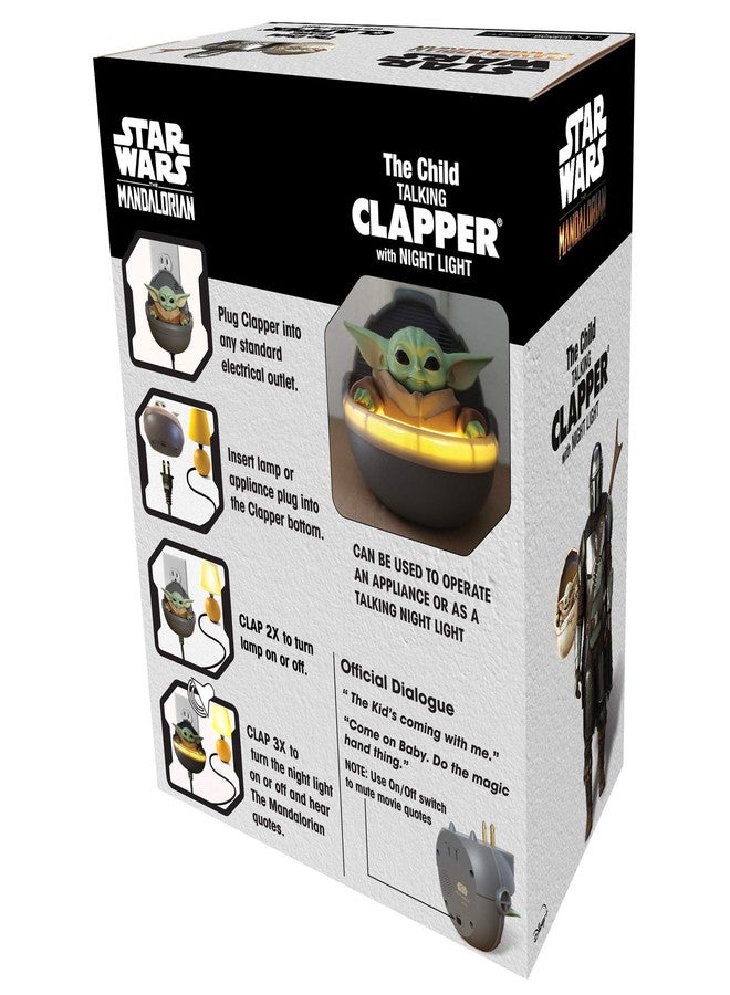 Clapper Star Wars - The Mandalorian - The Child aka Baby Yoda Talking Night Light by Joseph Enterprises, Wireless Sound Activated On/Off Light Switch, Clap Detection - Image 5