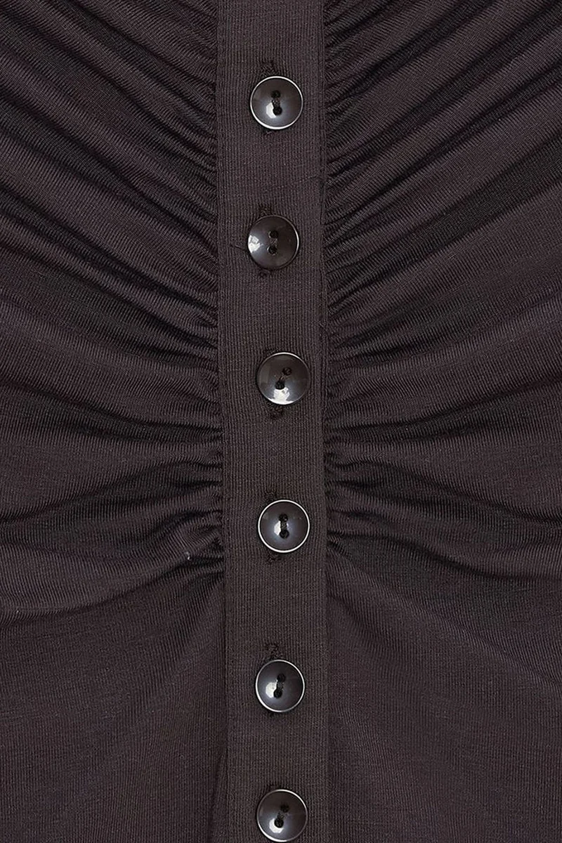 Dilvin Black DILVIN Slim-fit Boat Neck Bodysuit Blouse for Women | Best Price UAE