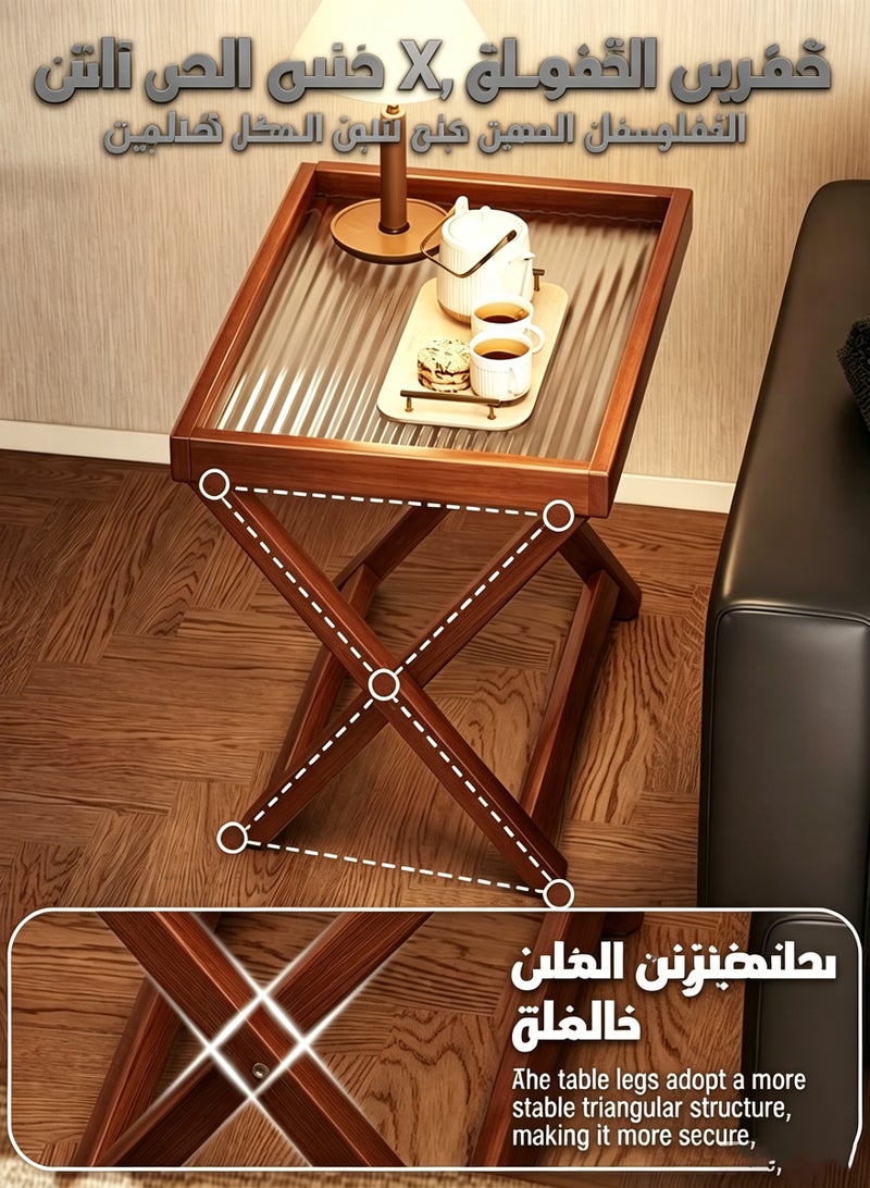 Monda Folding Small Table Outdoor Picnic Portable Coffee Table Solid Wood Home Living Room Mini Side Table - Image 2