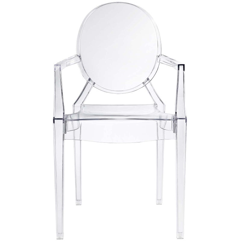 Modway Casper Modern Acrylic Stacking Kitchen and Dining Room Arm Chair in Clear - Fully Assembled - Image 4