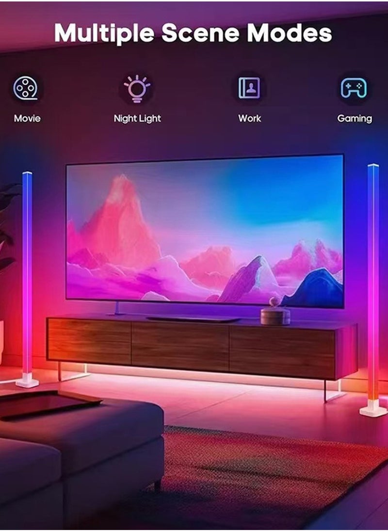 أو قو هوم مصباح زاوية LED بتحكم عن بعد بقوة 20 واط - ضوء أبيض متعدد الألوان، مصنوع من مادة ABS، الحجم: 55 × 13.78 بوصة  - Image 5