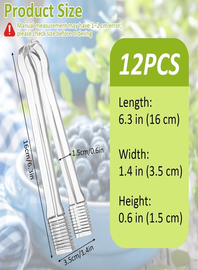 PEASUG 12 PCS Plastic Serving Tongs, 6.3 In Disposable Plastic Tongs for serving (Clear-12PCS) - Image 2