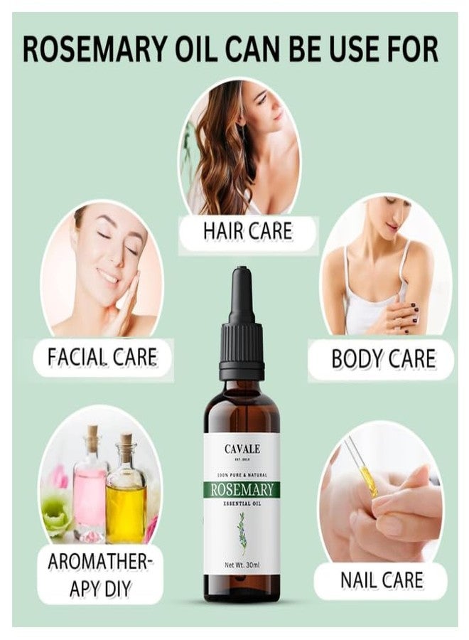 CAVALE Rosemary Essential Oil for Hair Growth, Hair Fall Control and Nourishment, Skin Care | Clinically Tested & Ecocert Certified Organic 100% Pure, Natural, Undiluted | 30ml - Image 2
