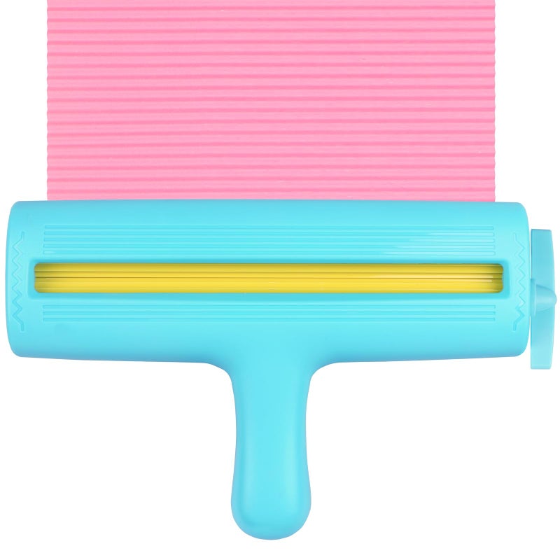 KW-triO Paper Crimper for Chip Bags Crafting Paper Creasing Tool for Scrapbooking, Quilling, Wrapping, Bag Sealing Decorative Edge Creaser with 8-1/2 Inches Width Roller (Cyan) - Image 1