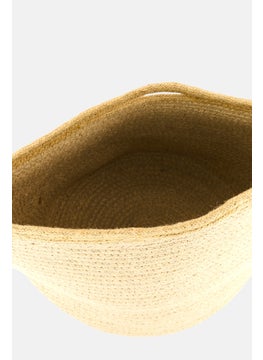 Muy Mucho Round Cotton Basket With Handle 28 x 25 Cm, Beige  - Image 3