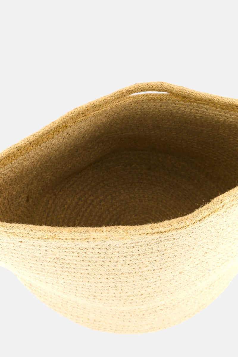 Muy Mucho Round Cotton Basket With Handle 28 x 25 Cm, Beige  - Image 3