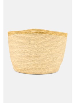 Muy Mucho Round Cotton Basket With Handle 28 x 25 Cm, Beige  - Image 1