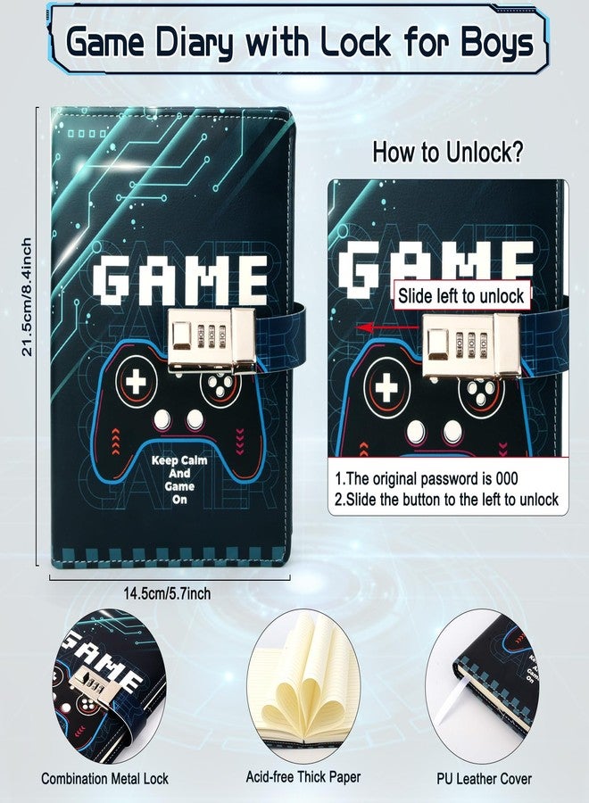 Purtarly Video Game Diary for Boys Ages 8-12, Game Journal with Lock for Teen Boys 10-18, Cool Birthday Gifts for Kids Journal with Pen, Gaming Notebook Writing Drawing Gifts for 8 9 10 11 12 13 14 15 16 Teenagers - Image 2