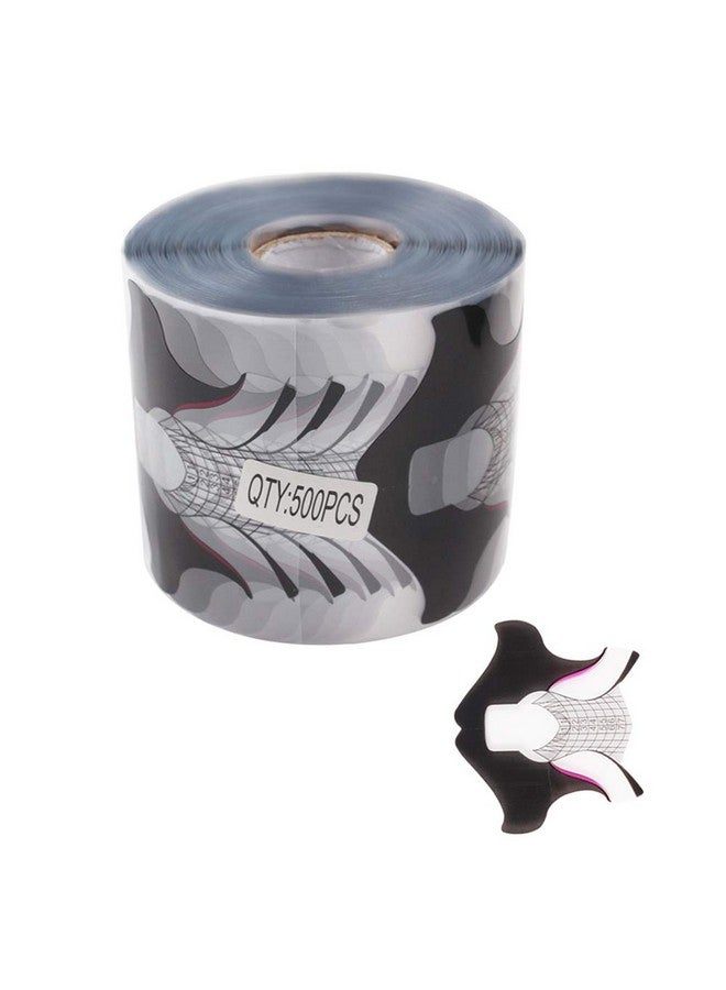 yigo 500 Pcs/Roll Nail Form Clear Nail Art Guide Form Acrylic Uv Gel Tips Extension Black Butterfly Design Uv Nail Extenion Sticker - Image 1