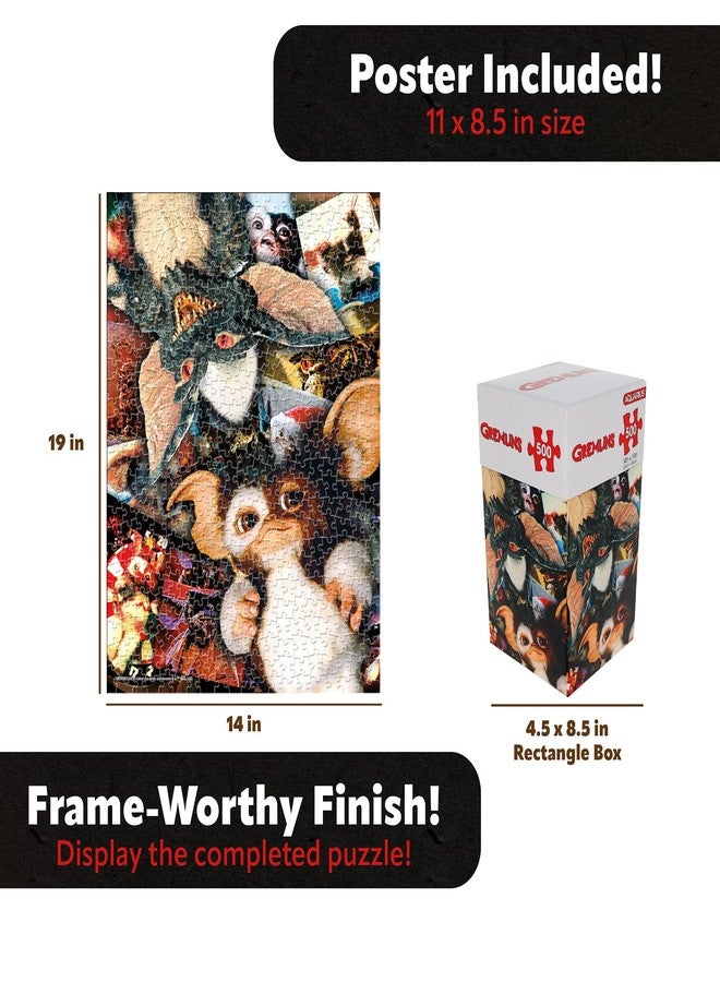 AQUARIUS Gremlins 500 Piece Jigsaw Puzzle for Adults and Teens - Gizmo Mogwai 80s Horror Movie Collectible Puzzles 14"x19" - Warner Bros Retro Gift - Image 5