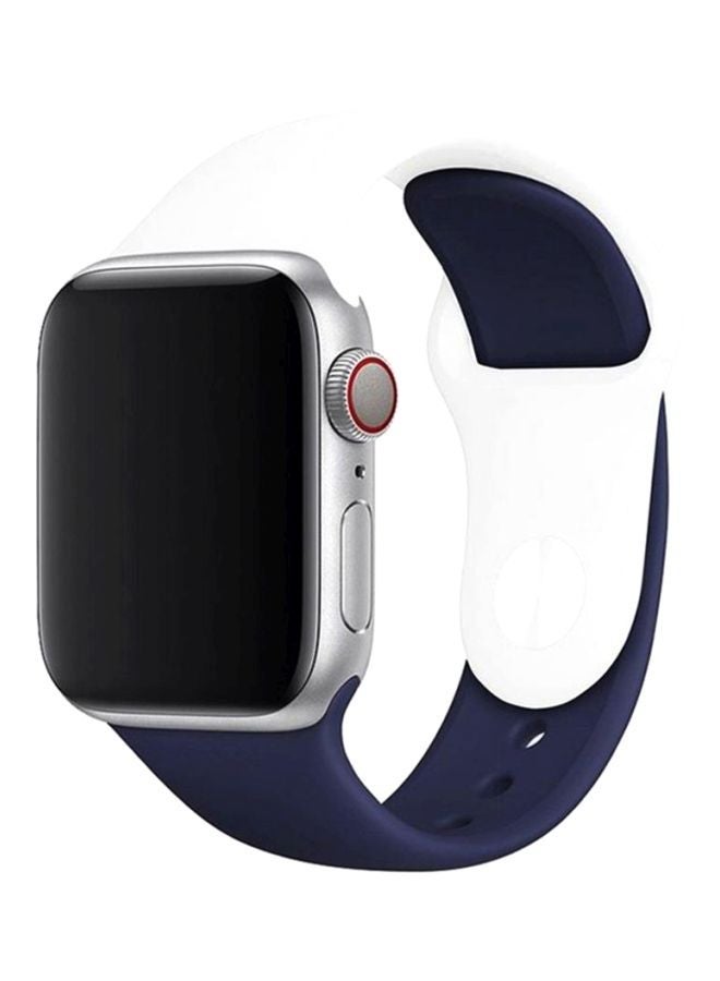 NIBEMINENT Replacement Band For Apple Watch Series 1/2/3/4 42mm White/Blue - Image 2
