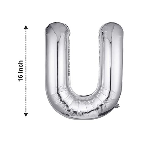 JUST PARTY Silver Letters Alphabets Foil Balloons for Birthday/Anniversary/Bachelorette/Wedding/Farewell & Other Ocassions, Make Your Own Custom Phrase - Image 3