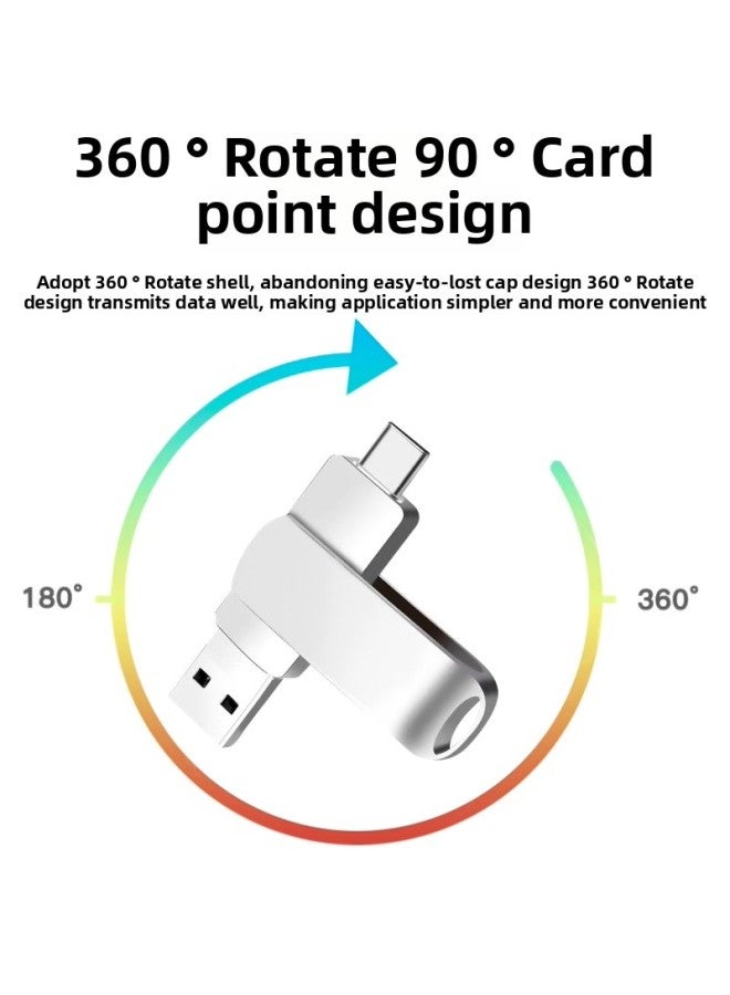 Loquat 32gu Disk 128g Mobile Phone Computer Dual-purpose Dual-interface Type-c High-speed Transmission Large Capacity USB Disk 1tb Storage-Capacity:32G-1T-Interface:256g Powder 【usb2.0】  - Image 4