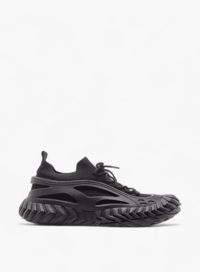 Lee Cooper Men's Panelled Sneakers with Lace-Up Closure