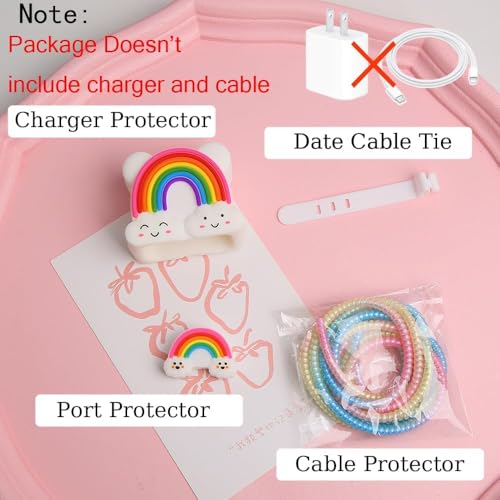FACTOTECH Protective Charger Case for iPhone 18W 20W iPhone 17 16 15 14 13 12 11 Pro Max Charging Cable Charger Protective Cover Data Cable Protective Sleeve(Rainbow) - Image 2