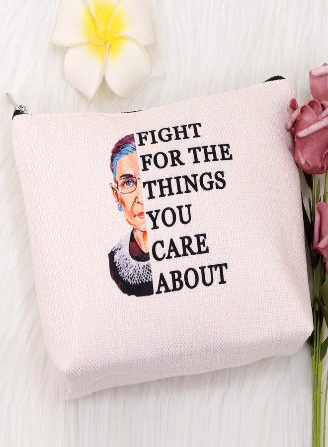 PXTIDY R-BG Lawyer Makeup Bag Feminist Gift Lawyer Gift Fight For The Things You Care About Cosmetic Bag Attorney(beige) - Image 3