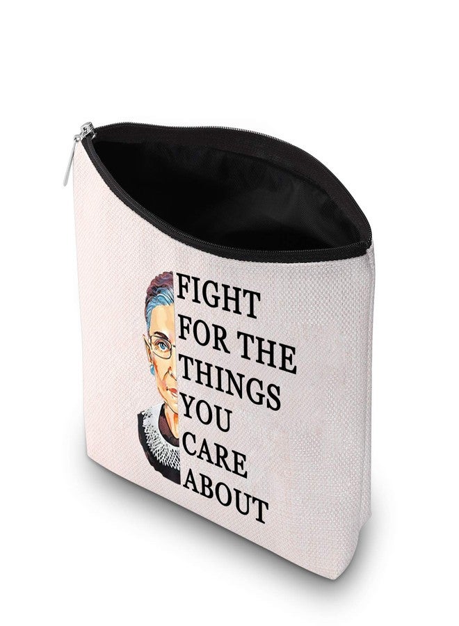 PXTIDY R-BG Lawyer Makeup Bag Feminist Gift Lawyer Gift Fight For The Things You Care About Cosmetic Bag Attorney(beige) - Image 2