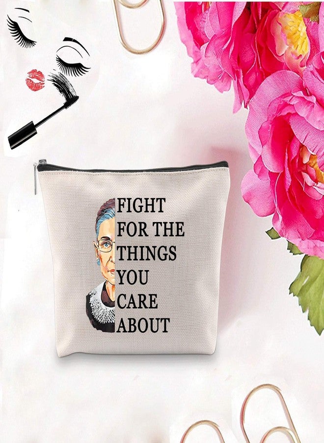 PXTIDY R-BG Lawyer Makeup Bag Feminist Gift Lawyer Gift Fight For The Things You Care About Cosmetic Bag Attorney(beige) - Image 5