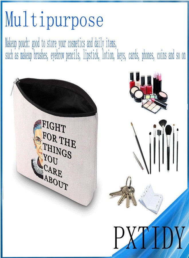 PXTIDY R-BG Lawyer Makeup Bag Feminist Gift Lawyer Gift Fight For The Things You Care About Cosmetic Bag Attorney(beige) - Image 4