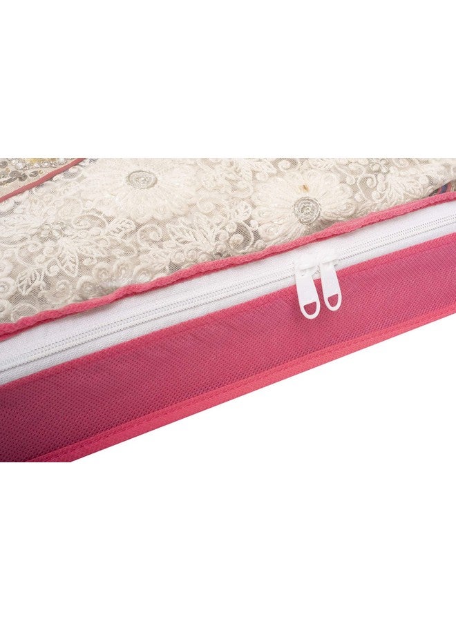 HomeStrap Non-Woven Single Saree/Suits Cover With 3 Inch Height - Pack Of 6 - Pink - Image 4