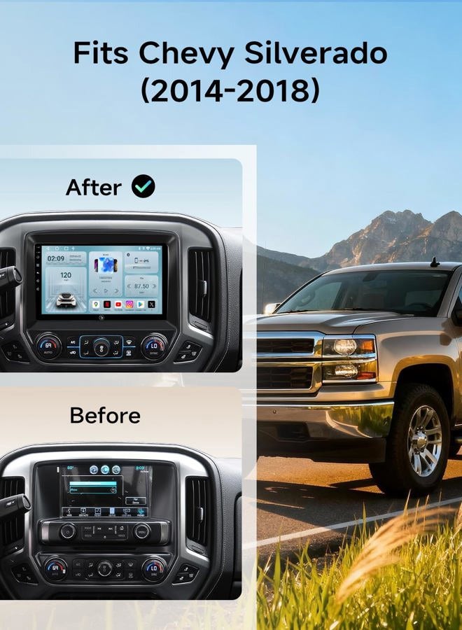 AINAVIGO 10.2" Car Stereo Radio for Chevy Silverado & GMC Sierra 2014-2018 - Wireless CarPlay & Android Auto, 5G WiFi GPS Navigation, Bluetooth FM/SWC, 1080P Backup Camera, Responsive Touchscreen - Image 2