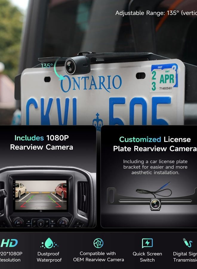 AINAVIGO 10.2" Car Stereo Radio for Chevy Silverado & GMC Sierra 2014-2018 - Wireless CarPlay & Android Auto, 5G WiFi GPS Navigation, Bluetooth FM/SWC, 1080P Backup Camera, Responsive Touchscreen - Image 4
