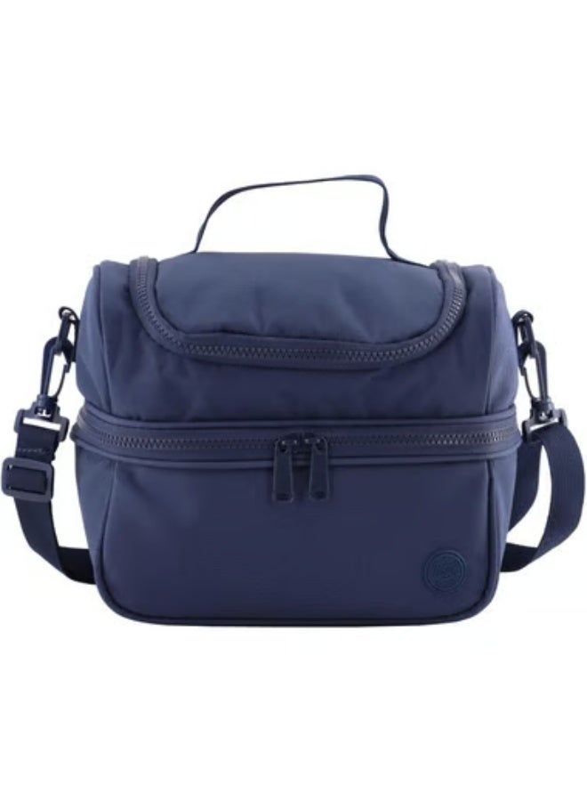 Atrium Big Zipper Lunch Bag Solid Navy Blue - Image 1