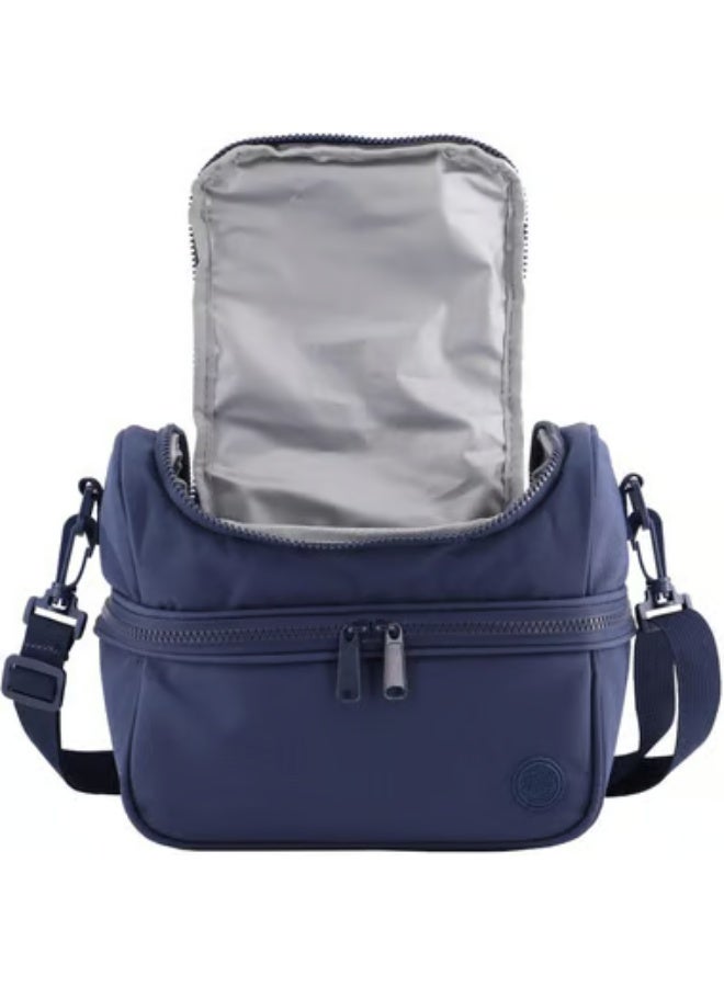 Atrium Big Zipper Lunch Bag Solid Navy Blue - Image 3