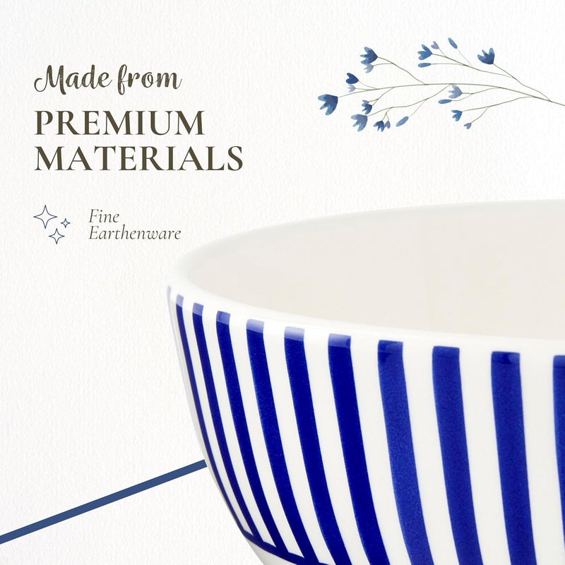 Spode Steccato Collection  65 Rimless Soup Bowl Stripe Cobalt Blue  Made of Earthenware  Dishwasher and Microwave Safe  Made in England  For Serving Soup Salad or Pasta Bowls - Image 4