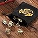 DND DADO Metal Dice Set 7pcs Polyhedral Metal DND Dice Set DND Starter Set DD Gifts with Gift Bag Role Playing Board Games Accessories Bronze - Image 4
