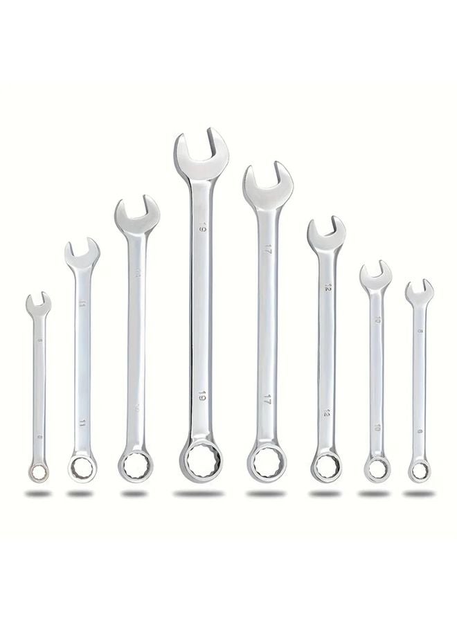 8pcs Metric Ratcheting Wrench Set 8 19mm Dual Head Metal Automotive Tool - Image 2