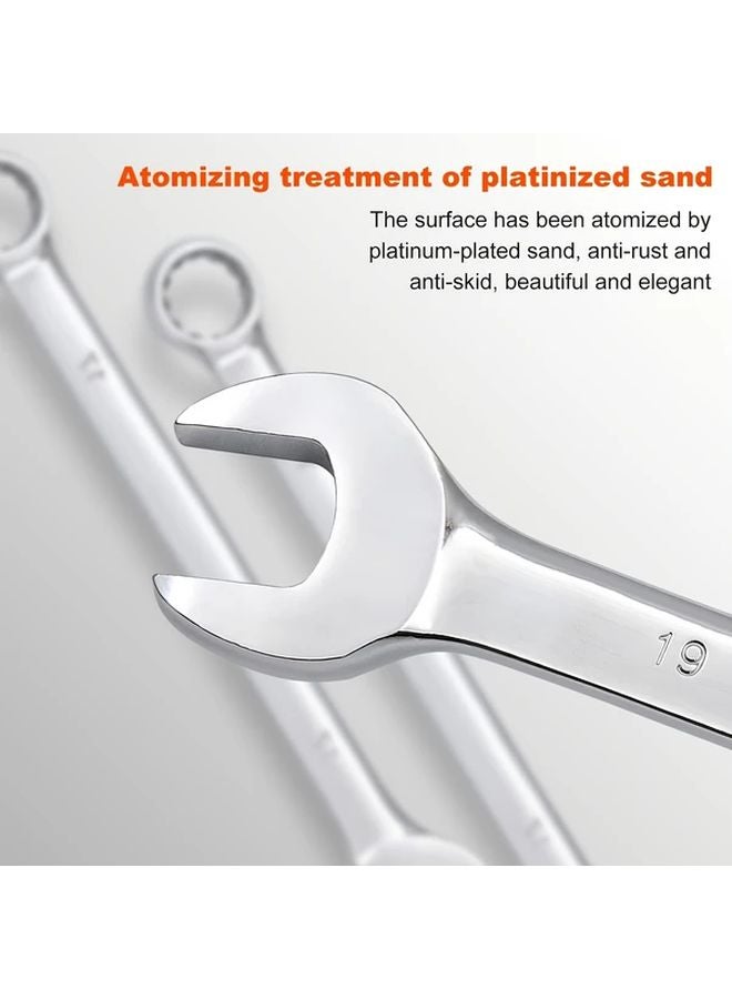 8pcs Metric Ratcheting Wrench Set 8 19mm Dual Head Metal Automotive Tool - Image 4