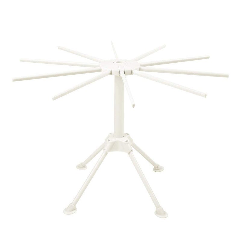 Cambom Foldable Pasta Drying Rack- Plastic Spaghetti Noodle Dryer With 10 Bar Handles White - Image 4