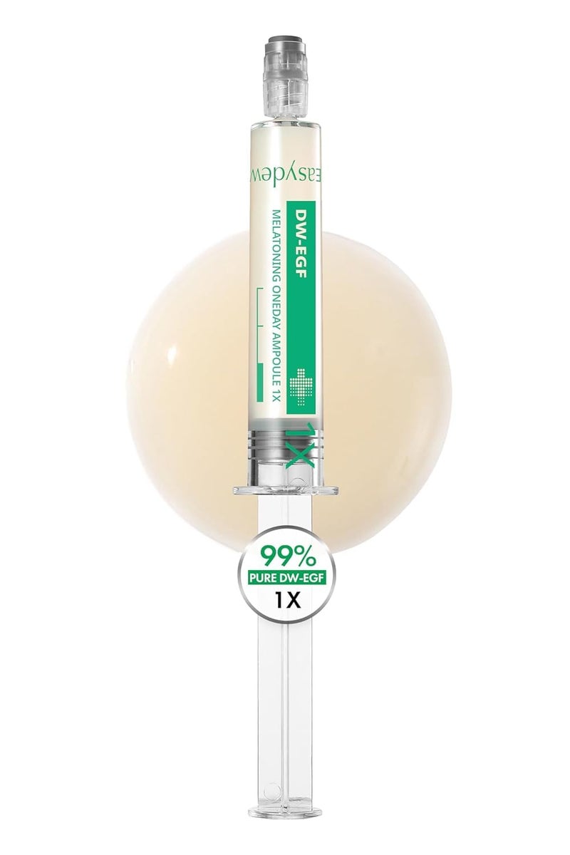 Easydew DW-EGF Melatoning Ampoule 1X - Hydrating Dark Spot Serum with Niacinamide & Glutathione for Uneven Skin - Fast Absorbing Day & Night Ampoule Korean Skin Care (Pump 0.27 fl oz, EGF 1X) - Image 1
